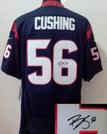 Nike Houston Texans 56 Brian Cushing Blue Signed Elite NFL Jerseys Cheap