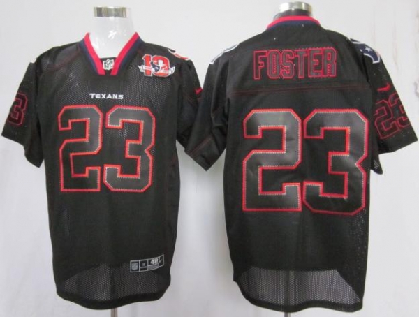 Nike Houston Texans #23 Arian Foster Lights Out Black Elite NFL Jerseys W 10th Patch Cheap