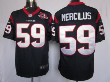 Nike Houston Texans #59 Whitney Mercilus Blue Game Nike NFL Jerseys W 10TH Patch Cheap