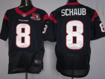 Nike Houston Texans 8 Matt Schaub Blue Elite Nike NFL Jerseys W 10th Patch Cheap