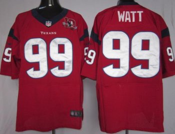 Nike Houston Texans 99 Watt Red Elite Nike NFL Jerseys W 10th Patch Cheap