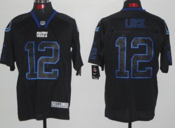 Nike Indianapolis Colts #12 Andrew Luck Lights Out Black Elite NFL Jerseys Cheap