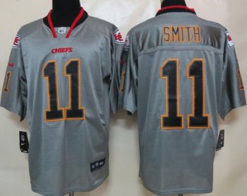 Nike Kansas City Chiefs #11 Alex Smith Grey Lights Out Elite NFL Jerseys Cheap