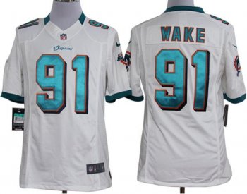 Nike Miami Dolphins 91 Cameron Wake White Game LIMITED NFL Jerseys Cheap