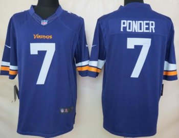 Nike Minnesota Vikings 7 Christian Ponder Purple Limited NFL Jerseys 2013 New Style Cheap