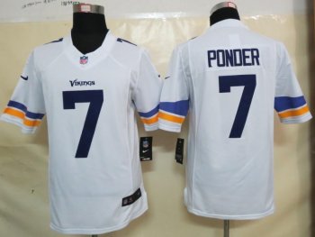 Nike Minnesota Vikings 7 Christian Ponder White Limited NFL Jerseys 2013 New Style Cheap