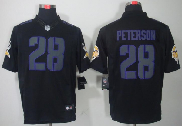 Nike Minnesota Vikings 28 Adrian Peterson Black Impact Game LIMITED NFL Jerseys Cheap