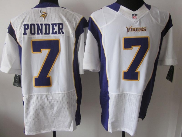 Nike Minnesota Vikings 7# Christian Ponder White Elite Nike NFL Jerseys Cheap