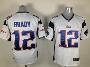 Nike New England Patriots 12 Tom Brady White Nike NFL Jersey Cheap