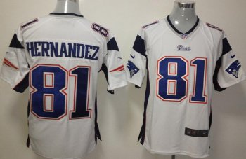 Nike New England Patriots 81 Hernandez White Nike NFL Jerseys Cheap