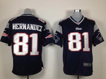 Nike New England Patriots 81 Hernandez Blue Nike NFL Jerseys Cheap