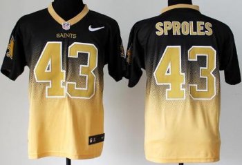 Nike New Orleans Saints 43 Darren Sproles Black Gold Drift Fashion II Elite NFL Jerseys Cheap