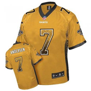 Nike New Orleans Saints 7 Morten Andersen Gold Drift Fashion Elite NFL Jerseys Cheap