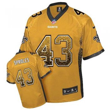 Nike New Orleans Saints 43 Darren Sproles Gold Drift Fashion Elite NFL Jerseys Cheap