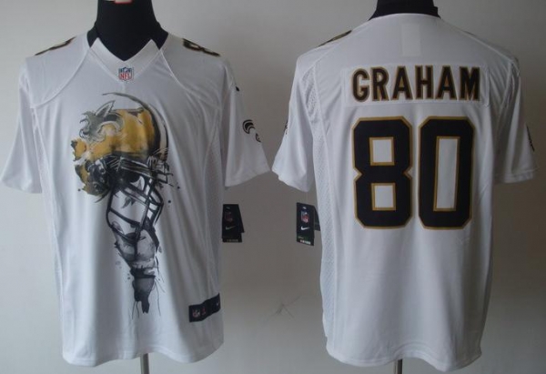 Nike New Orleans Saints #80 Jimmy Graham White Helmet Tri-Blend Limited NFL Jersey Cheap