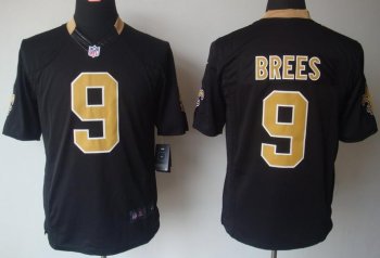 Nike New Orleans Saints 9 Drew Brees Black Game LIMITED NFL Jerseys Cheap