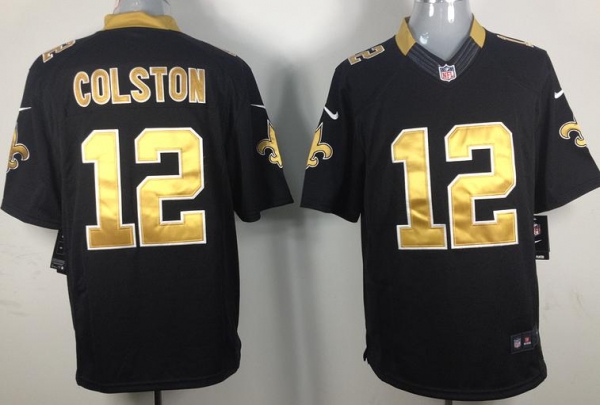 Nike New Orleans Saints #12 Marques Colston Black Game LIMITED NFL Jerseys Cheap