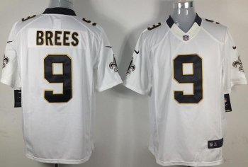 Nike New Orleans Saints 9 Drew Brees White Game LIMITED NFL Jerseys Cheap