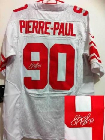 Nike New York Giants 90 Jason Pierre-Paul White Signed Elite NFL Jerseys Cheap