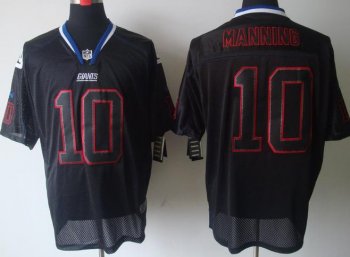 Nike New York Giants 10# Eli Manning Lights Out Black NFL Jerseys Cheap