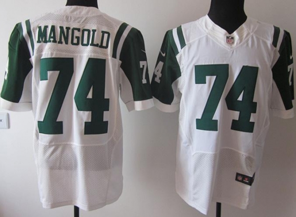 Nike New York Jets 74# Nick Mangold White Elite Nike NFL Jerseys Cheap