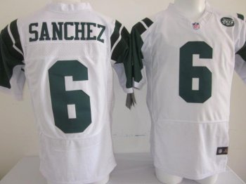 Nike New York Jets 6# Mark Sanchez White Elite Nike NFL Jerseys Cheap