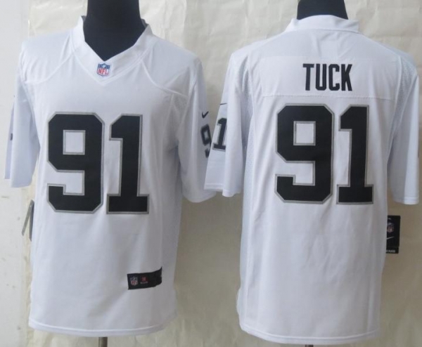 Nike Oakland Raiders 91 Justin Tuck White Game NFL Jerseys Cheap