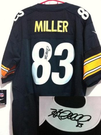 Nike Pittsburgh Steelers 83 Heath Miller Black Signed Elite NFL Jerseys Cheap