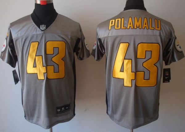 Nike Pittsburgh Steelers #43 Troy Polamalu Grey Shadow Elite NFL Jerseys Cheap