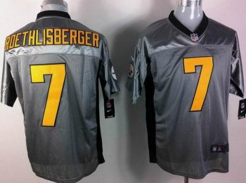 Nike Pittsburgh Steelers #7 Ben Roethlisberger Grey Shadow Elite NFL Jerseys Cheap