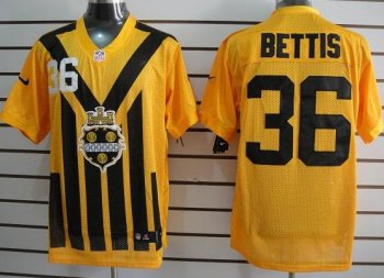 Nike Pittsburgh Steelers #36 Bettis Yellow Nike 1933s Throwback Elite Jerseys Cheap