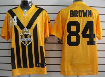 Nike Pittsburgh Steelers #84 Brown Yellow Nike 1933s Throwback Elite Jerseys Cheap