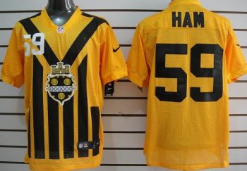 Nike Pittsburgh Steelers #59 Ham Yellow Nike 1933s Throwback Elite Jerseys Cheap