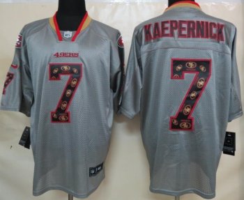 Nike San Francisco 49ers 7 Colin Kaepernick Elite Lights Out Grey NFL Jersey Cheap