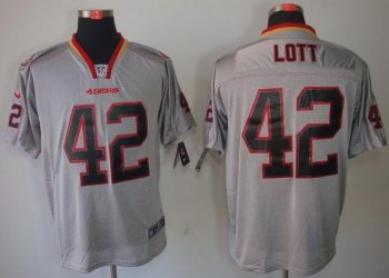 Nike San Francisco 49ers 42 Ronnie Lott Grey Lights Out NFL Jerseys Cheap