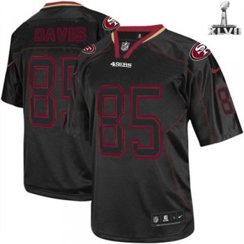 Nike San Francisco 49ers 85 Vernon Davis Elite Lights Out Black 2013 Super Bowl NFL Jersey Cheap