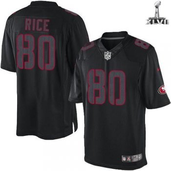 Nike San Francisco 49ers 80 Jerry Rice Limited Impact Black 2013 Super Bowl NFL Jersey Cheap