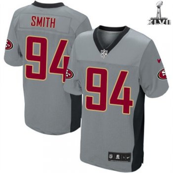 Nike San Francisco 49ers 94 Justin Smith Elite Grey Shadow 2013 Super Bowl NFL Jersey Cheap