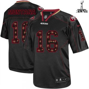 Nike San Francisco 49ers 16 Joe Montana Elite New Lights Out Black 2013 Super Bowl NFL Jersey Cheap