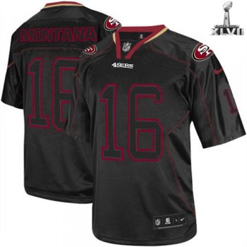 Nike San Francisco 49ers 16 Joe Montana Elite Lights Out Black 2013 Super Bowl NFL Jersey Cheap