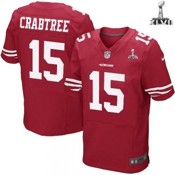 Nike San Francisco 49ers 15 Michael Crabtree Elite Red 2013 Super Bowl NFL Jersey Cheap