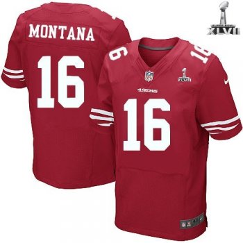 Nike San Francisco 49ers 16 Joe Montana Elite Red 2013 Super Bowl NFL Jersey Cheap