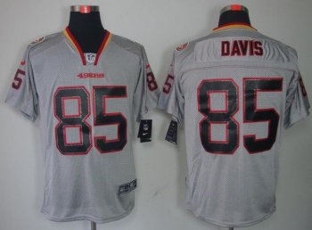 Nike San Francisco 49ers 85 Vernon Davis Grey Lights Out Elite NFL Jerseys Cheap