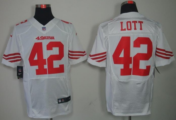 Nike San Francisco 49ers 42 Ronnie Lott White Elite NFL Jerseys Cheap