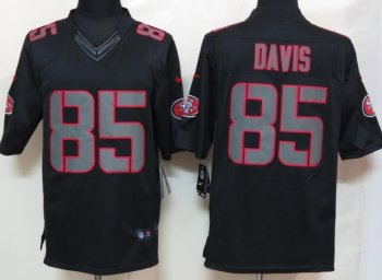 Nike San Francisco 49ers 85 Vernon Davis Black Impact Game LIMITED NFL Jerseys Cheap