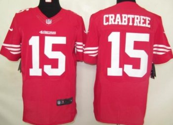 Nike San Francisco 49ers 15# Michael Crabtree Red Elite Nike NFL Jerseys Cheap