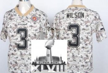 Nike Seattle Seahawks 3 Russell Wilson Camo US Mccuu 2014 Super Bowl XLVIII NFL Jerseys Cheap