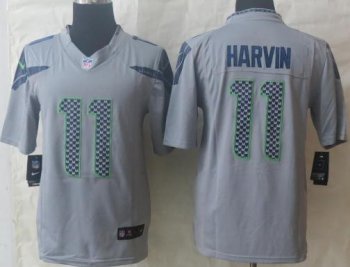 Nike Seattle Seahawks 11 Percy Harvin Grey LIMITED NFL Jerseys Cheap