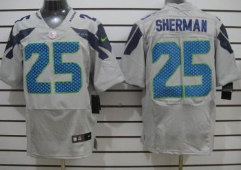 Nike Seattle Seahawks #25 Richard Sherman Grey Elite NFL Jerseys Cheap