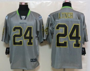 Nike Seattle Seahawks 24# Marshawn Lynch Grey Lights Out Elite NFL Jerseys Cheap